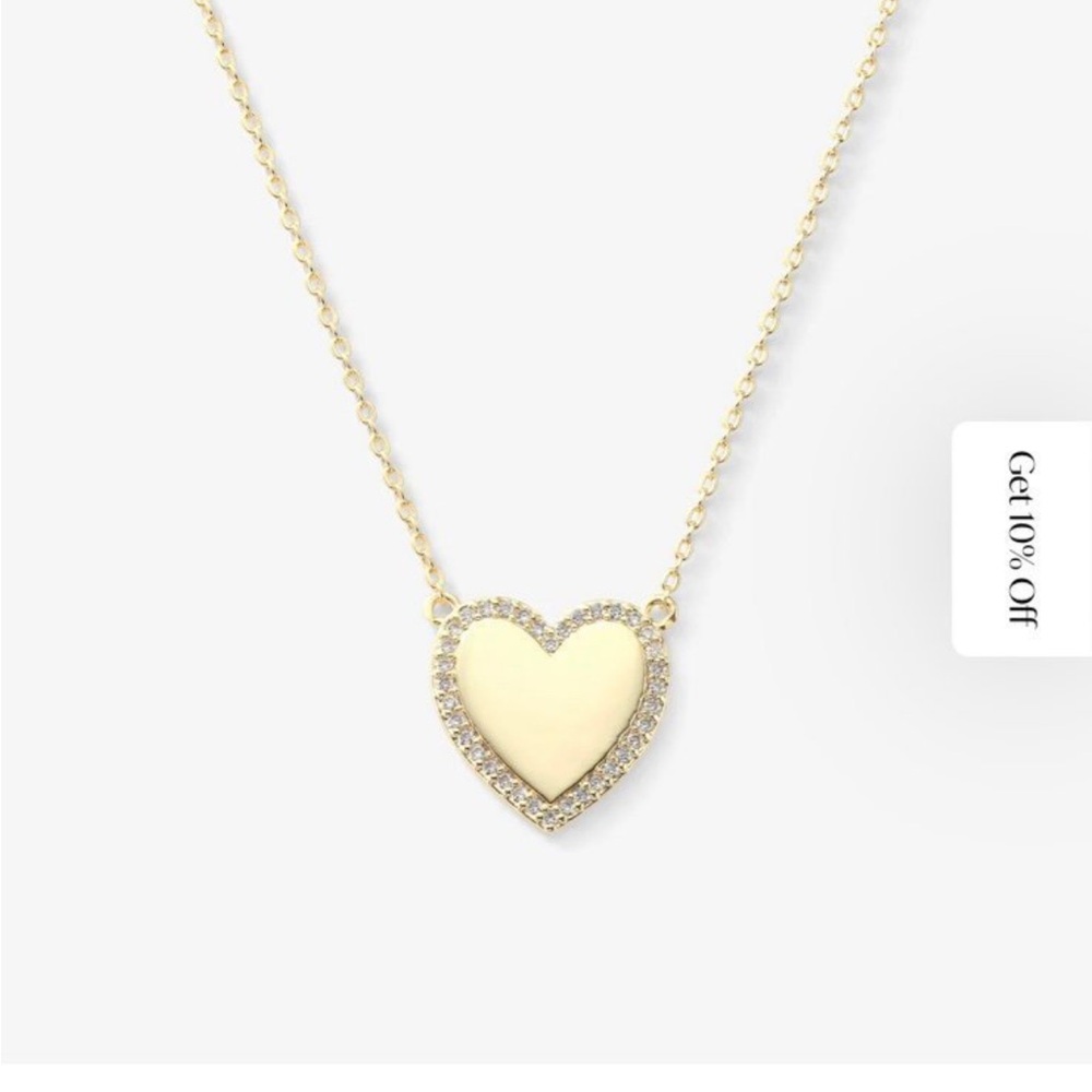 Melinda Maria Gold Heart Necklace with Pavé Accents